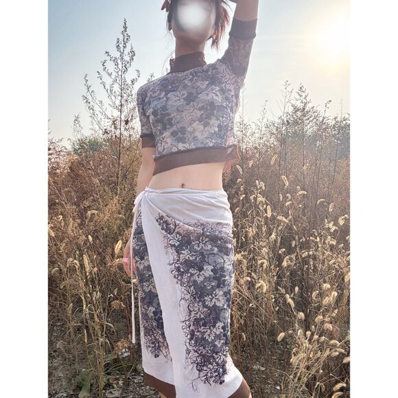 Jean Paul Gaultier grape vintage top skirt 2 piece mesh dress set. - Picture 1 of 13